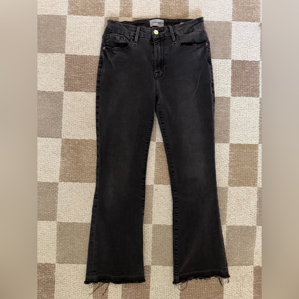 Frame Denim Black Flare Jeans